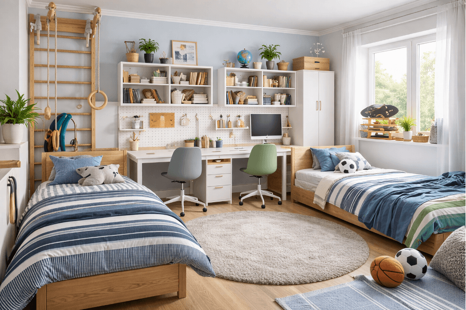 Как создать функциональную и стильную детскую для двух мальчиков