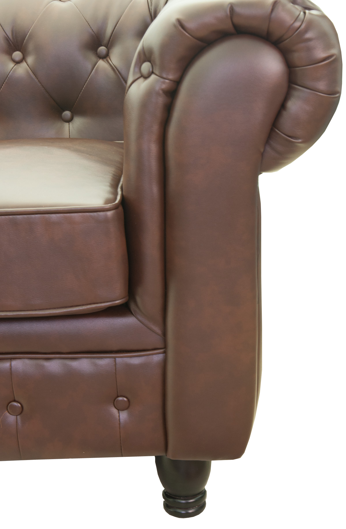 купить Прямой трехместный диван Chesterfield Brown 3S цвет коричневый
