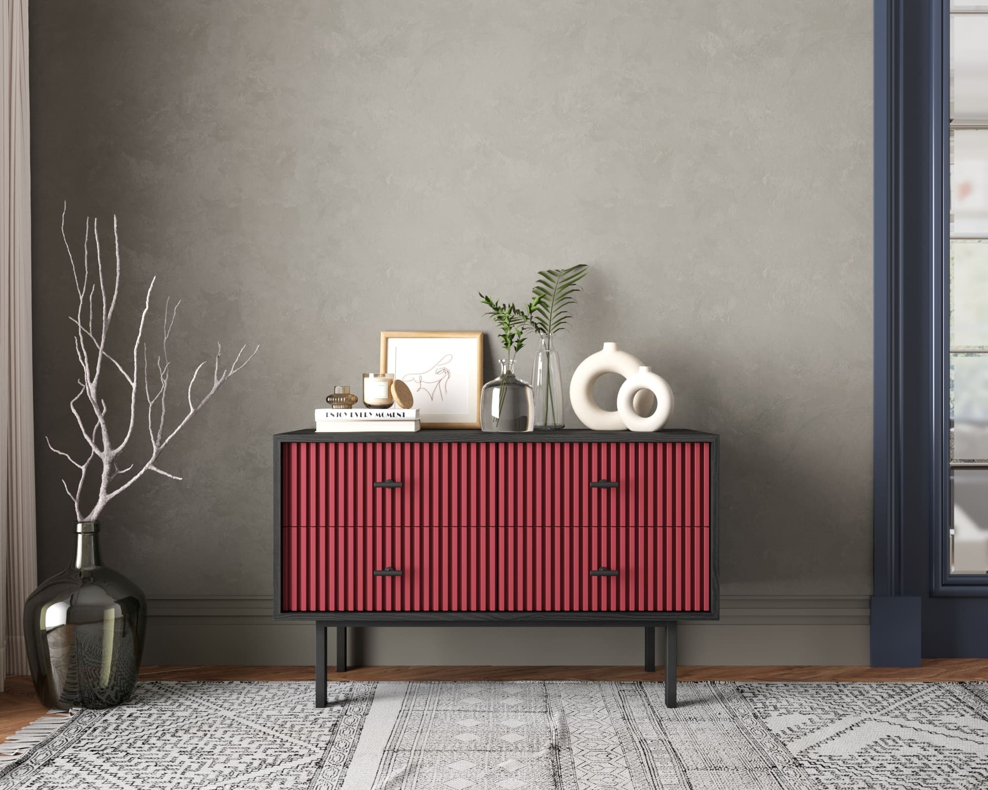 Комод с четырьмя ящиками "Emerson" арт EM05/red/L в интернет-магазине