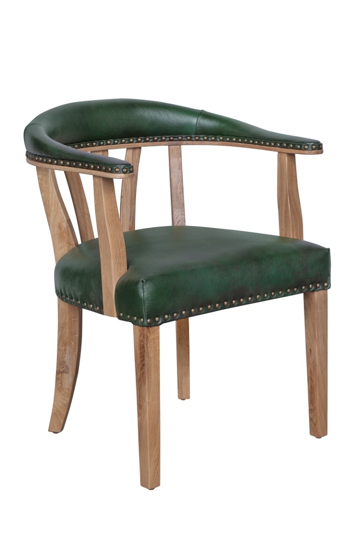 купить Мягкий стул с подлокотниками Tanner Green Leather в Москве купить Мягкий стул с подлокотниками Tanner Green Leather