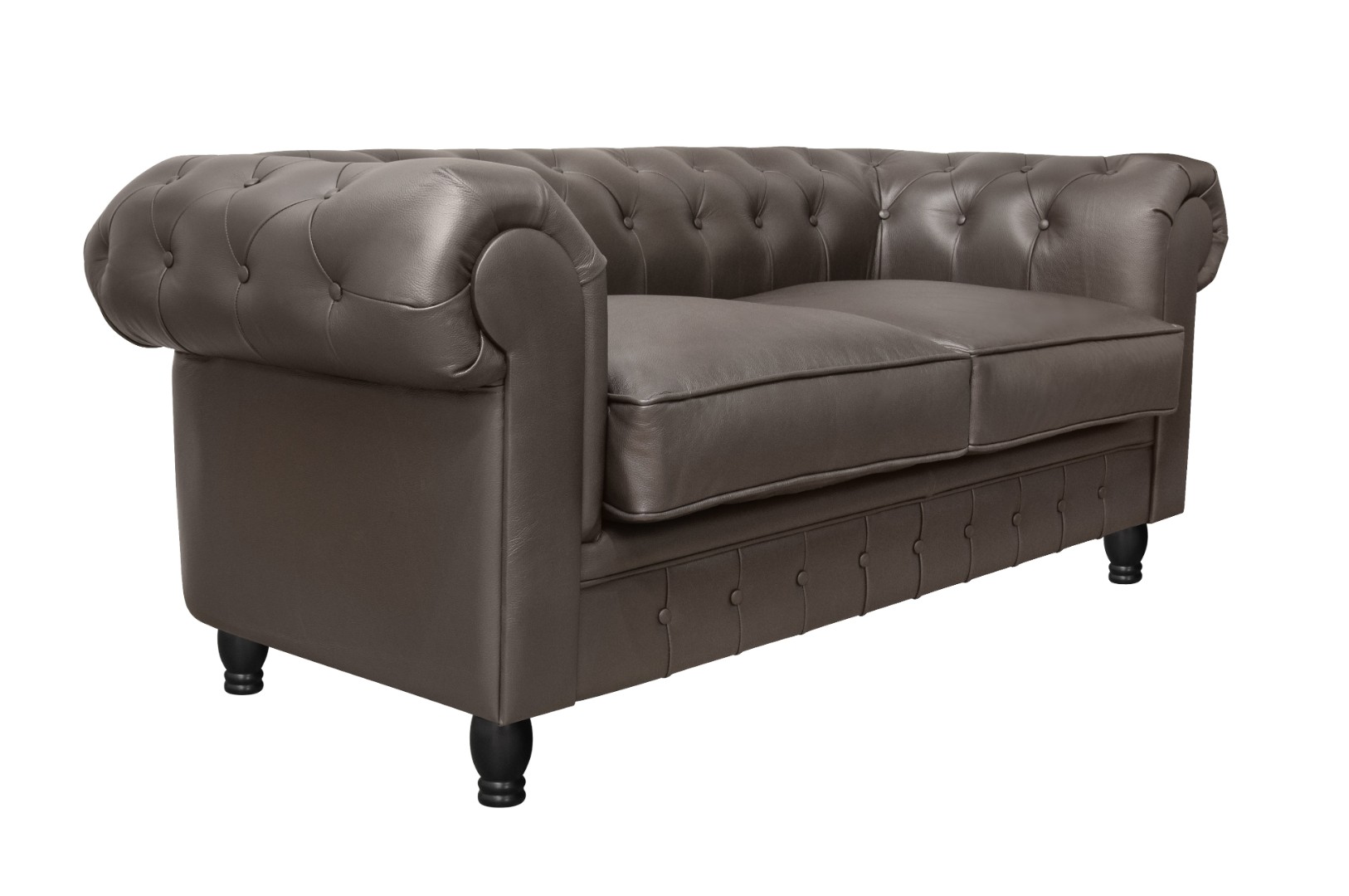 купить Диван из коричневой кожи Chesterfield Brown Leather 2S