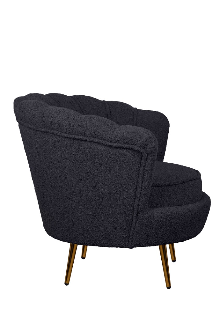 заказать Низкое кресло ракушка Pearl Black Boucle в Москве заказать Низкое кресло ракушка Pearl Black Boucle