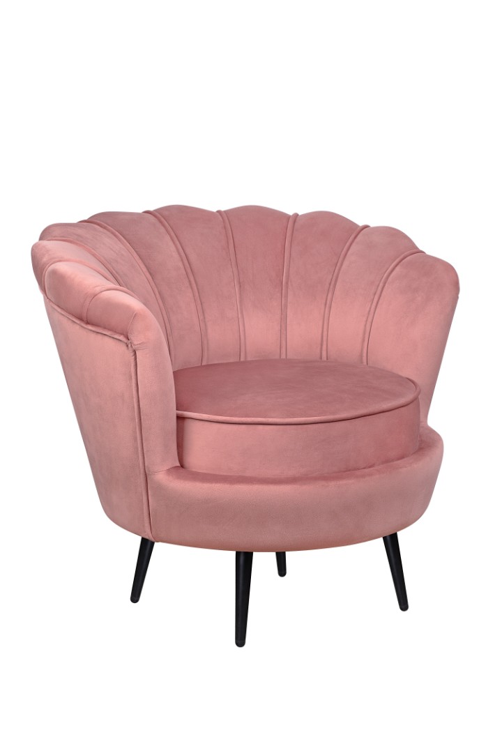 купить Низкое кресло ракушка Pearl Pink V3 на черных ножках
