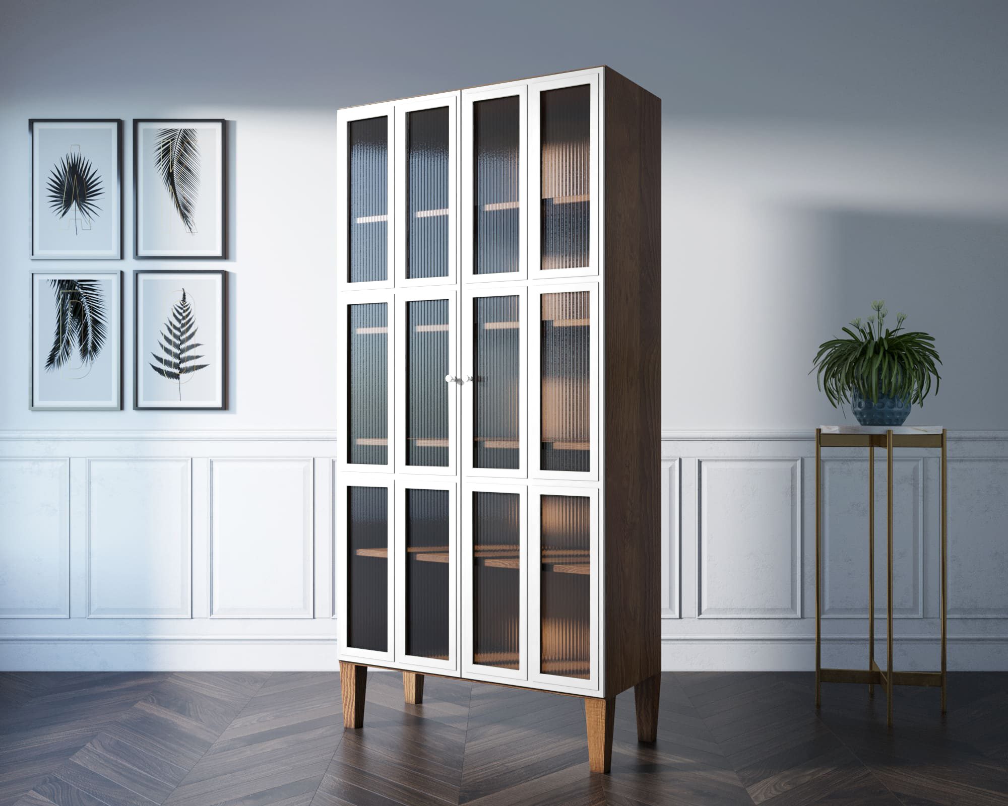 заказать Шкаф двухстворчатый "Andersen" с рифлеными стеклами арт AN12WH