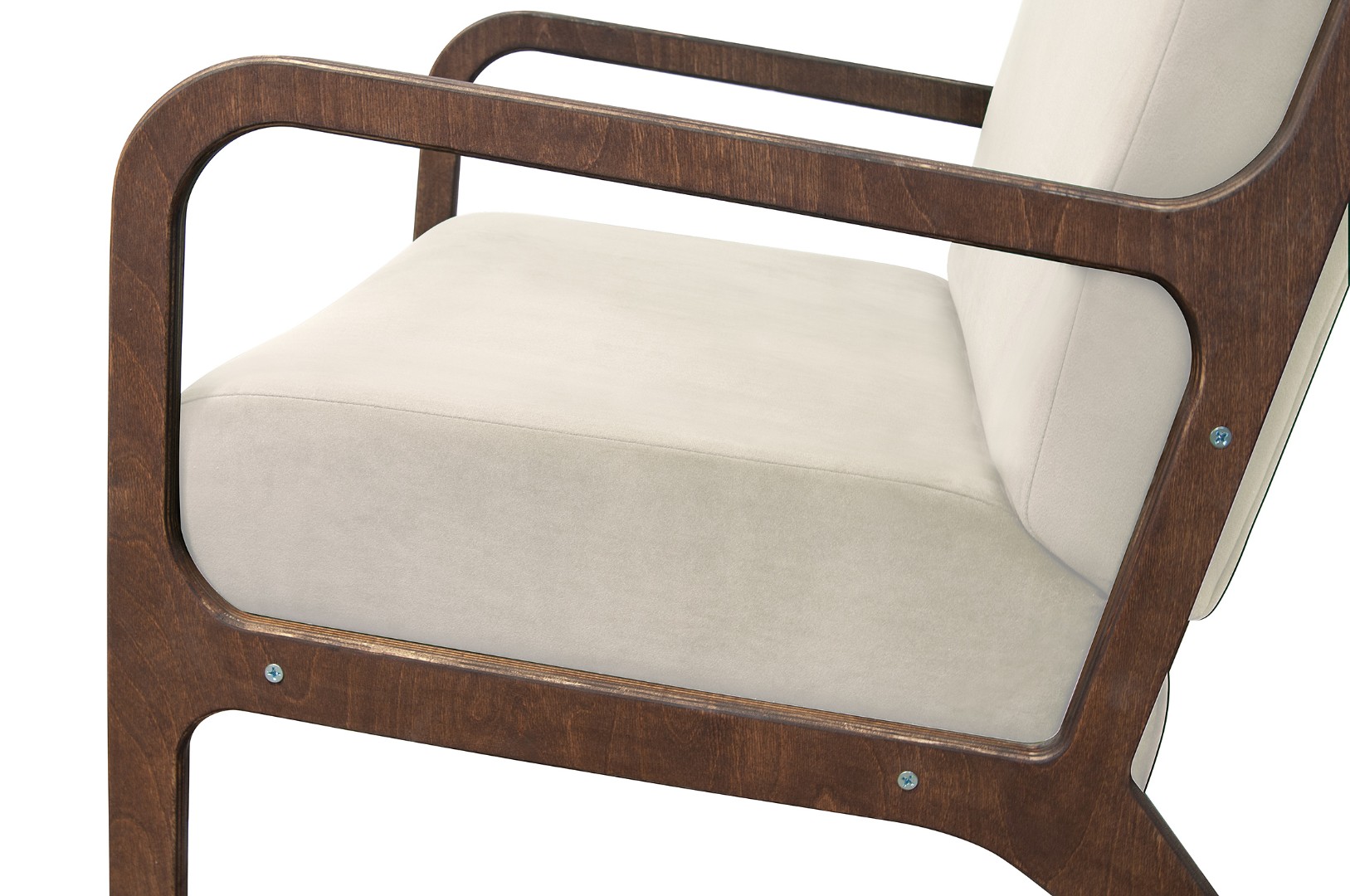 Низкое кресло с деревянными подлокотниками Mody Beige бежевый в интернет-магазине в Москве Низкое кресло с деревянными подлокотниками Mody Beige бежевый в интернет-магазине