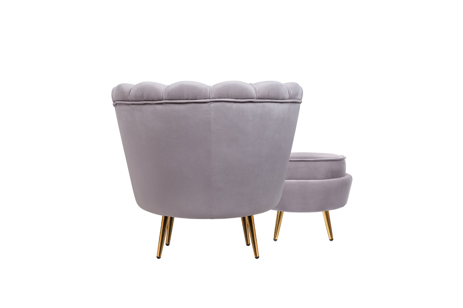 заказать Кресло с пуфом ракушка Pearl Grey