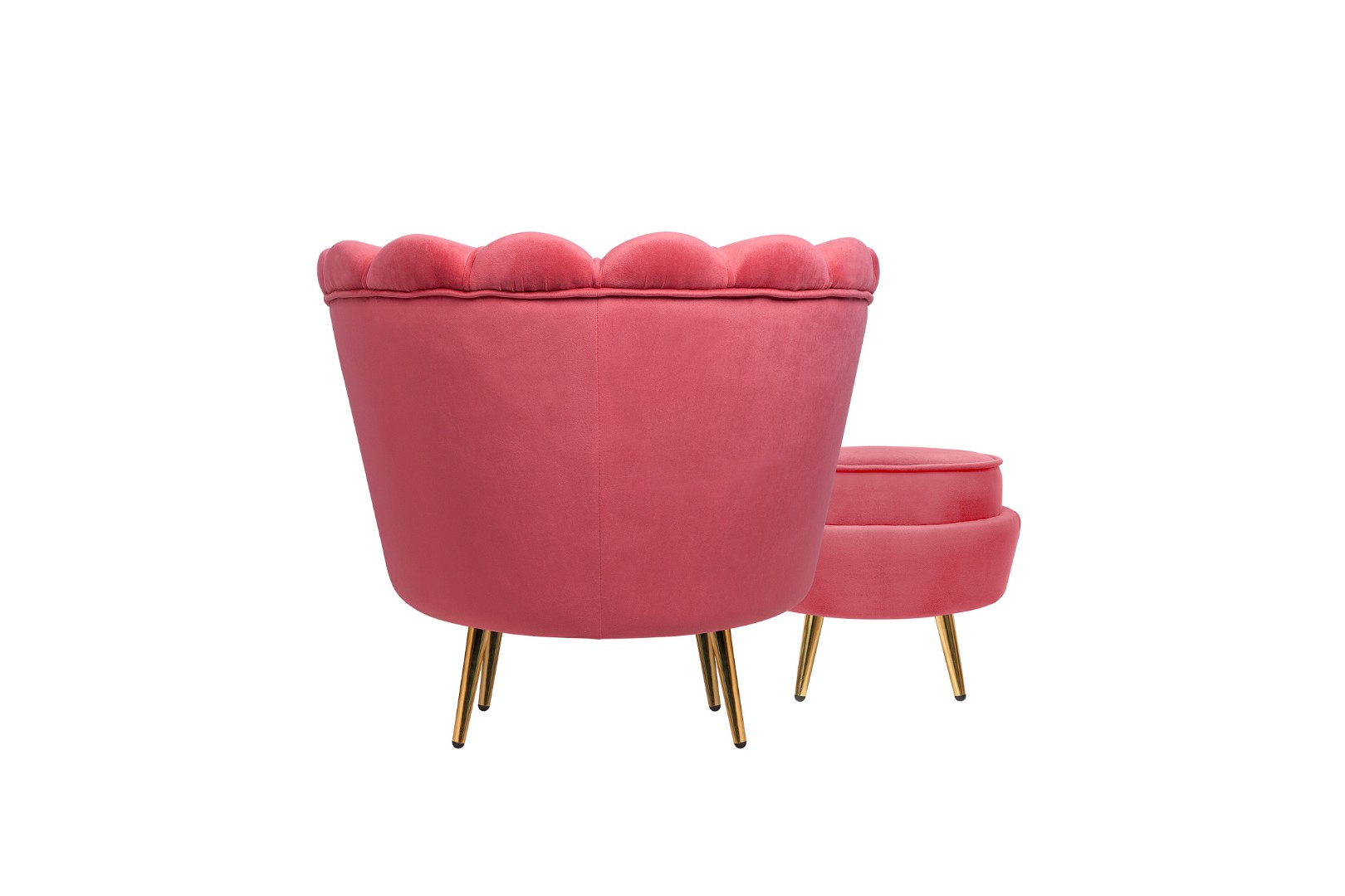 заказать Кресло с пуфом ракушка Pearl Karmin