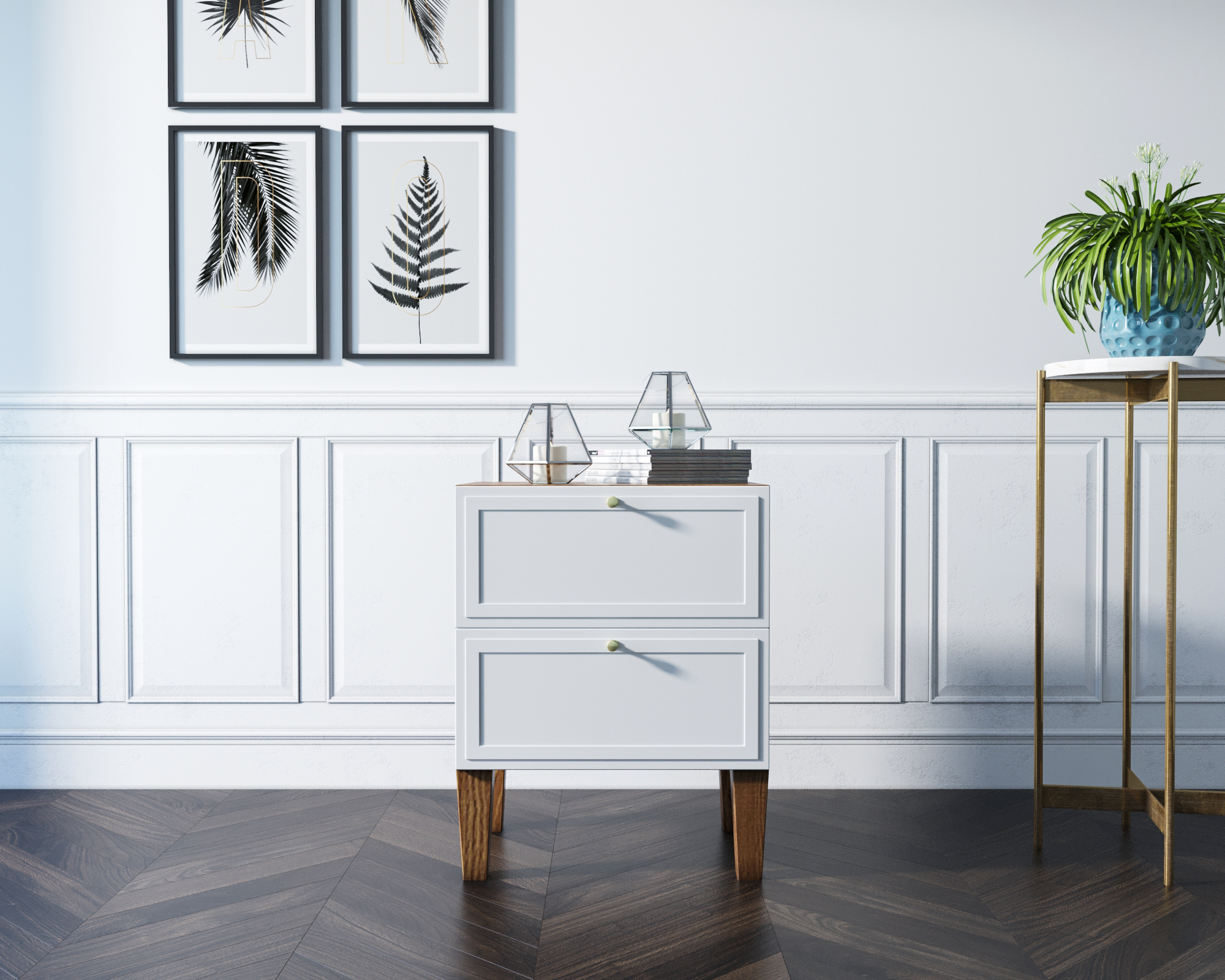 Комод-тумба "Andersen" с двумя ящиками арт AN04/1WH в интернет-магазине в Москве Комод-тумба "Andersen" с двумя ящиками арт AN04/1WH в интернет-магазине