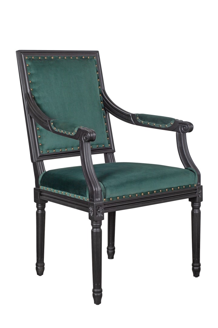 купить Мягкий стул с подлокотниками Runako Green в Москве купить Мягкий стул с подлокотниками Runako Green