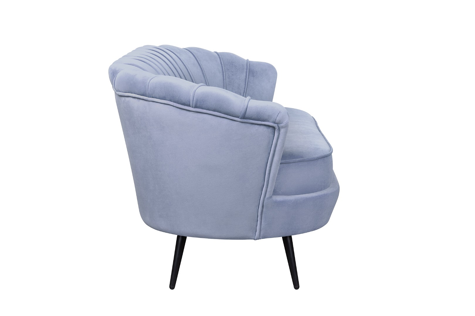 заказать Диван ракушка для гостиниц Pearl Triple Blue на черных ножках