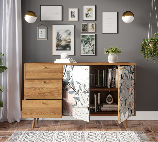 купить Комод "Berber" с двумя дверками и ящиками 50 принт арт BB05/Print_49