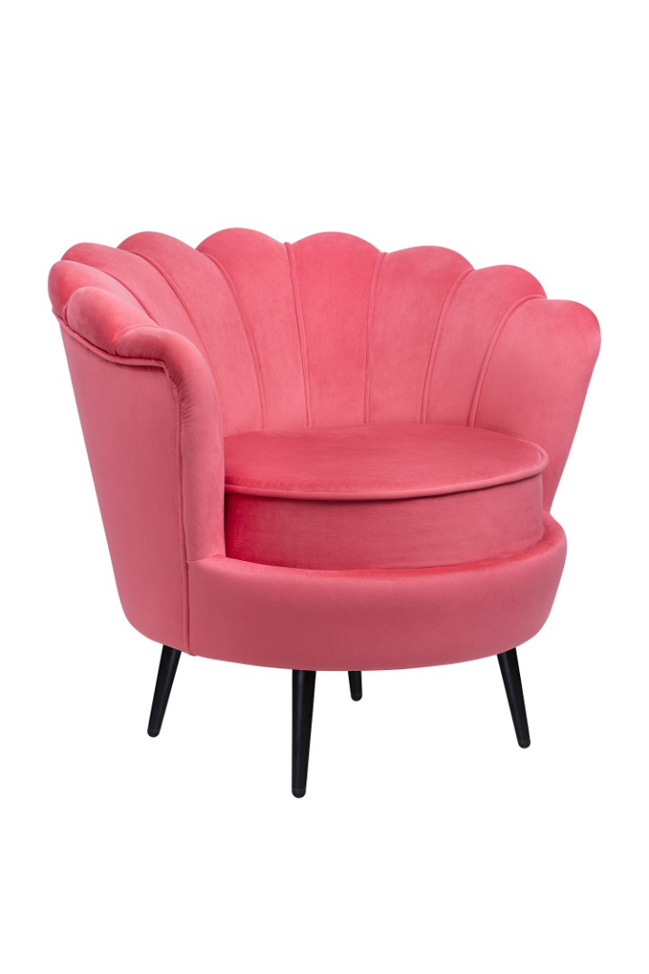 купить Низкое кресло ракушка Pearl Karmin на черных ножках