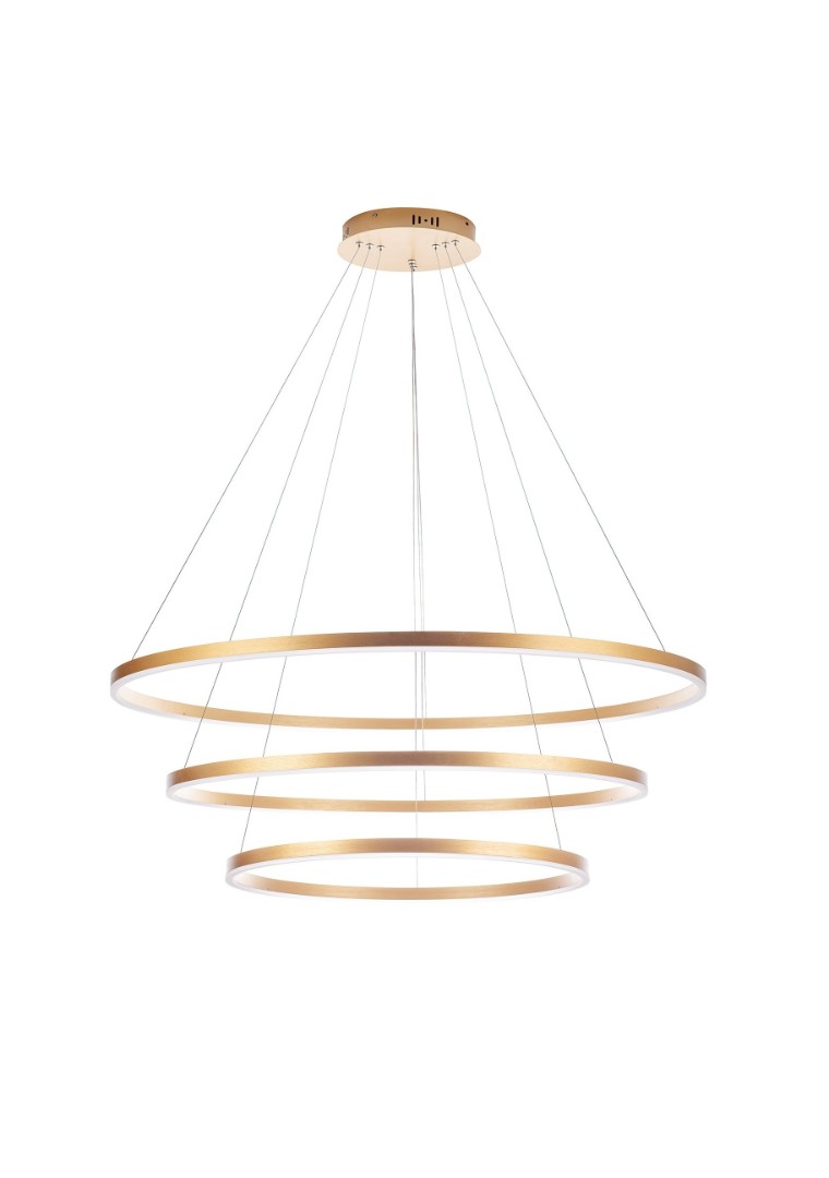 Люстра Orblaze 3 rings 600 gold в интерьере