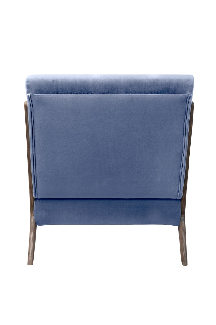заказать Низкое кресло с деревянными подлокотниками Mody Sky цвет синий в Москве заказать Низкое кресло с деревянными подлокотниками Mody Sky цвет синий