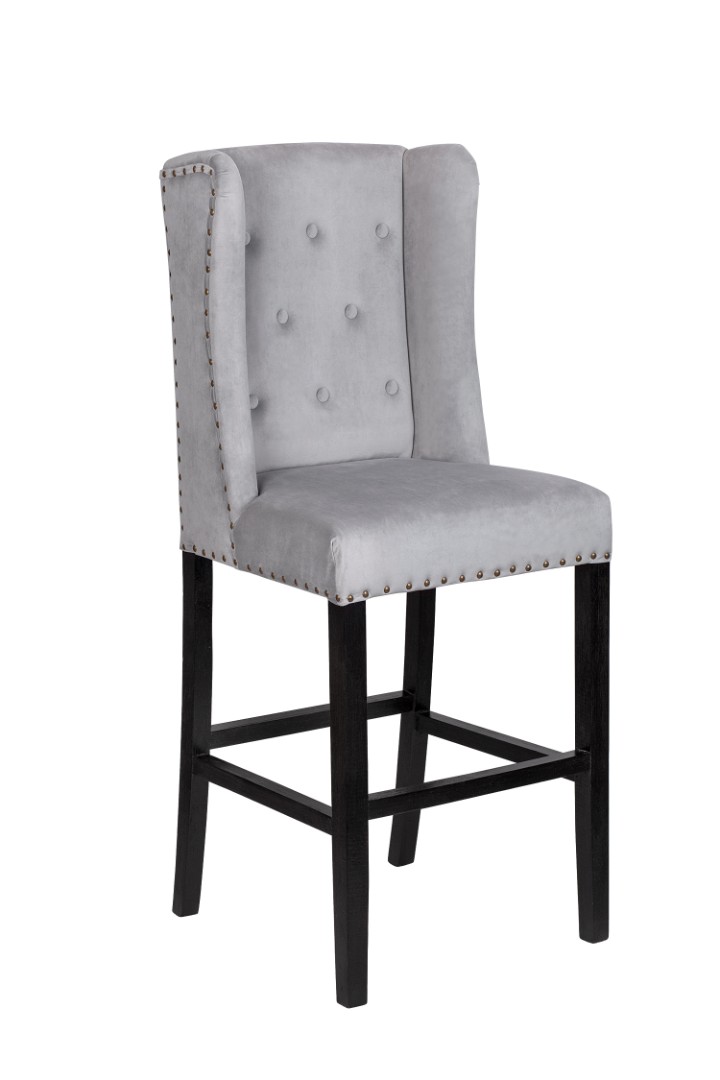 купить Дизайнерский барный стул Skipton Grey Velvet в Москве купить Дизайнерский барный стул Skipton Grey Velvet