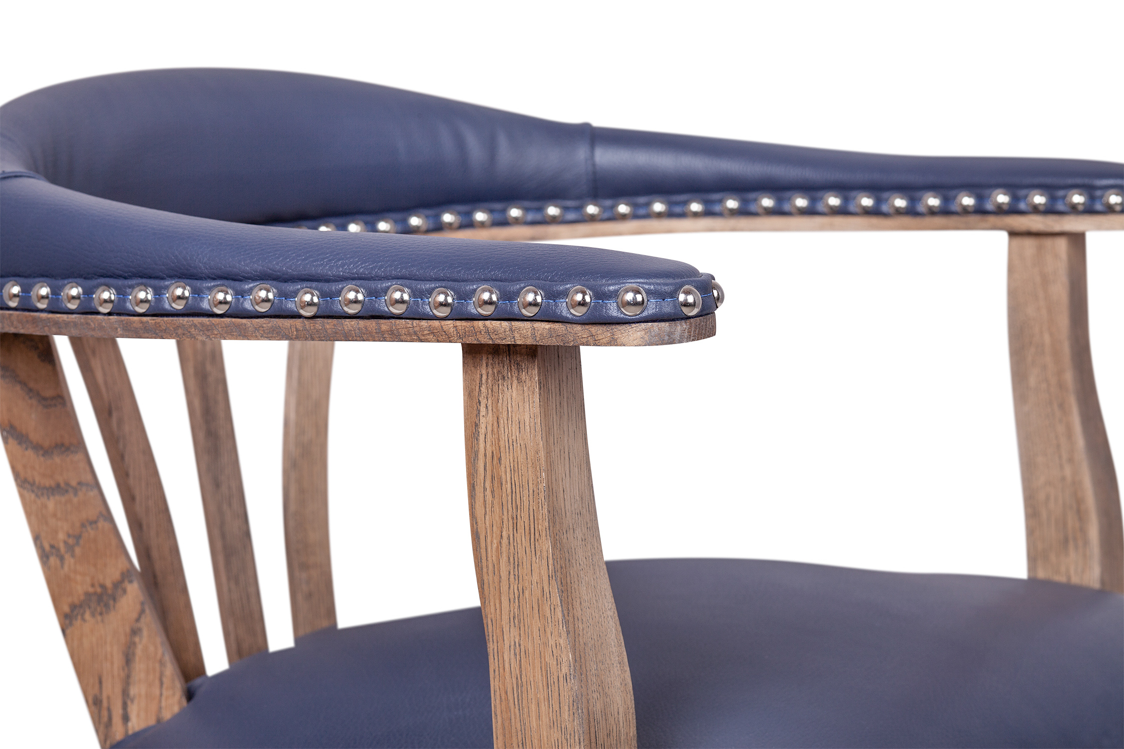 фото Мягкий стул с подлокотниками Tanner Blue Leather