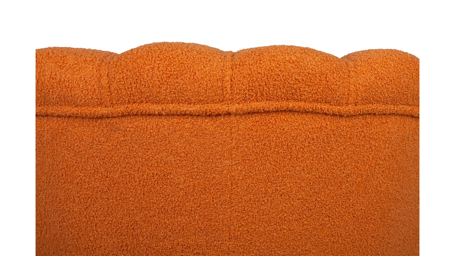 фото Низкое кресло ракушка Pearl Orange Boucle на черных ножках