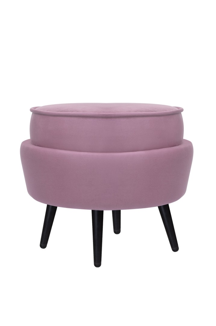 купить Пуф Pearl Adorn Pink на черных ножках