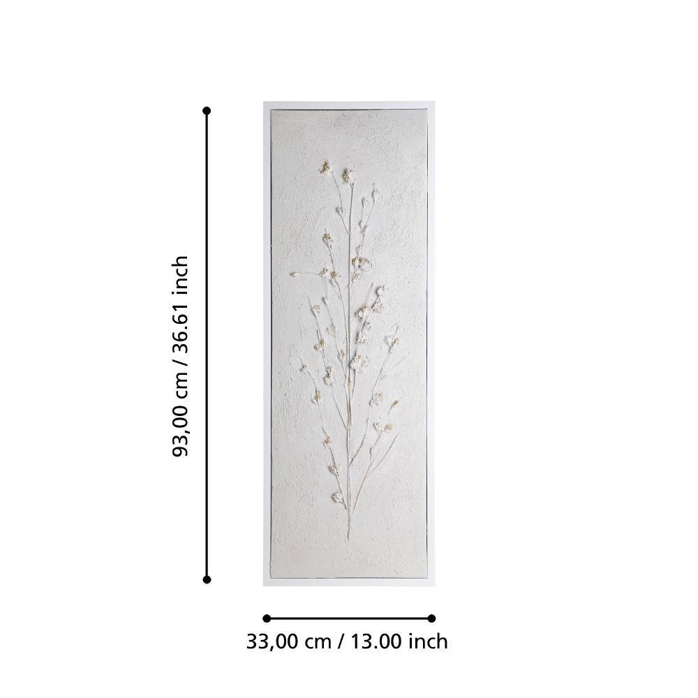 423037 Картина ALAMINOS, L330, B30, H930, пластик, холст, белый, золотой в интерьере в Москве 423037 Картина ALAMINOS, L330, B30, H930, пластик, холст, белый, золотой в интерьере