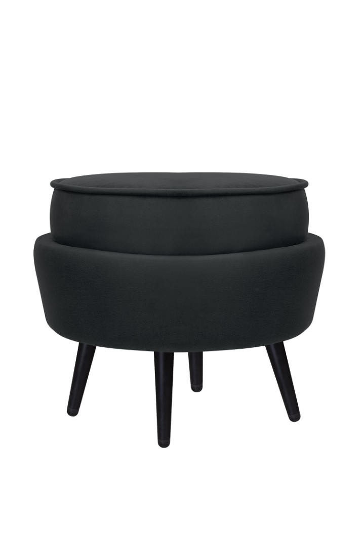 купить Пуф Pearl Adorn Black на черных ножках в Москве купить Пуф Pearl Adorn Black на черных ножках