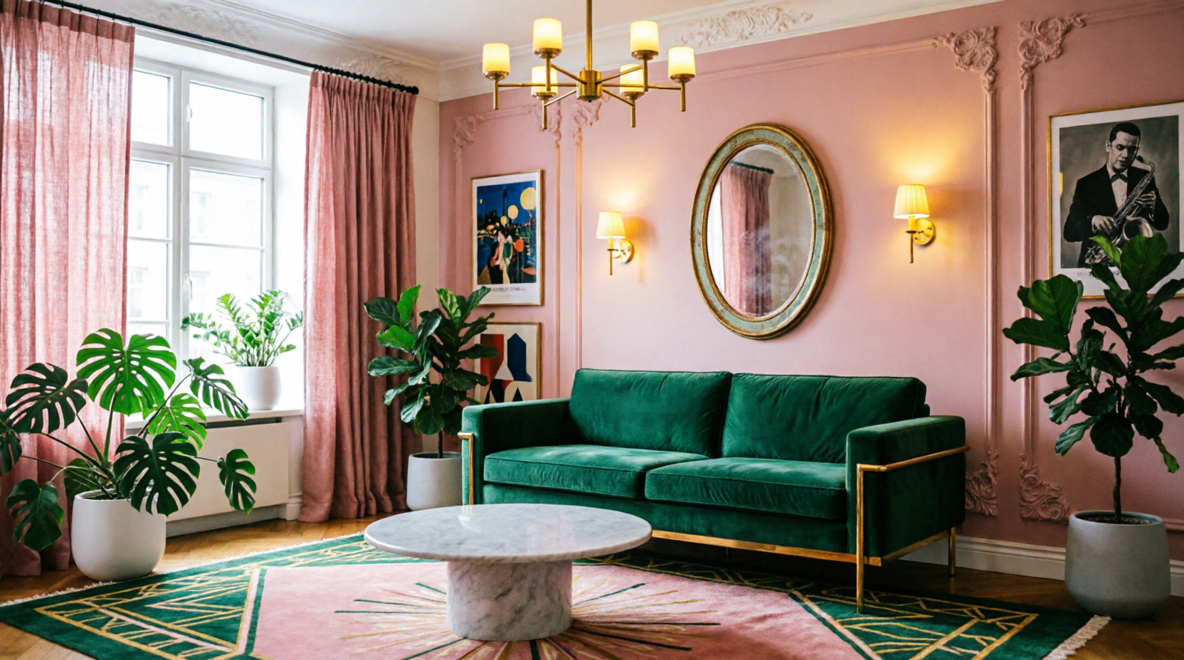  Розовый и зеленый в интерьере: стильное сочетание для дома