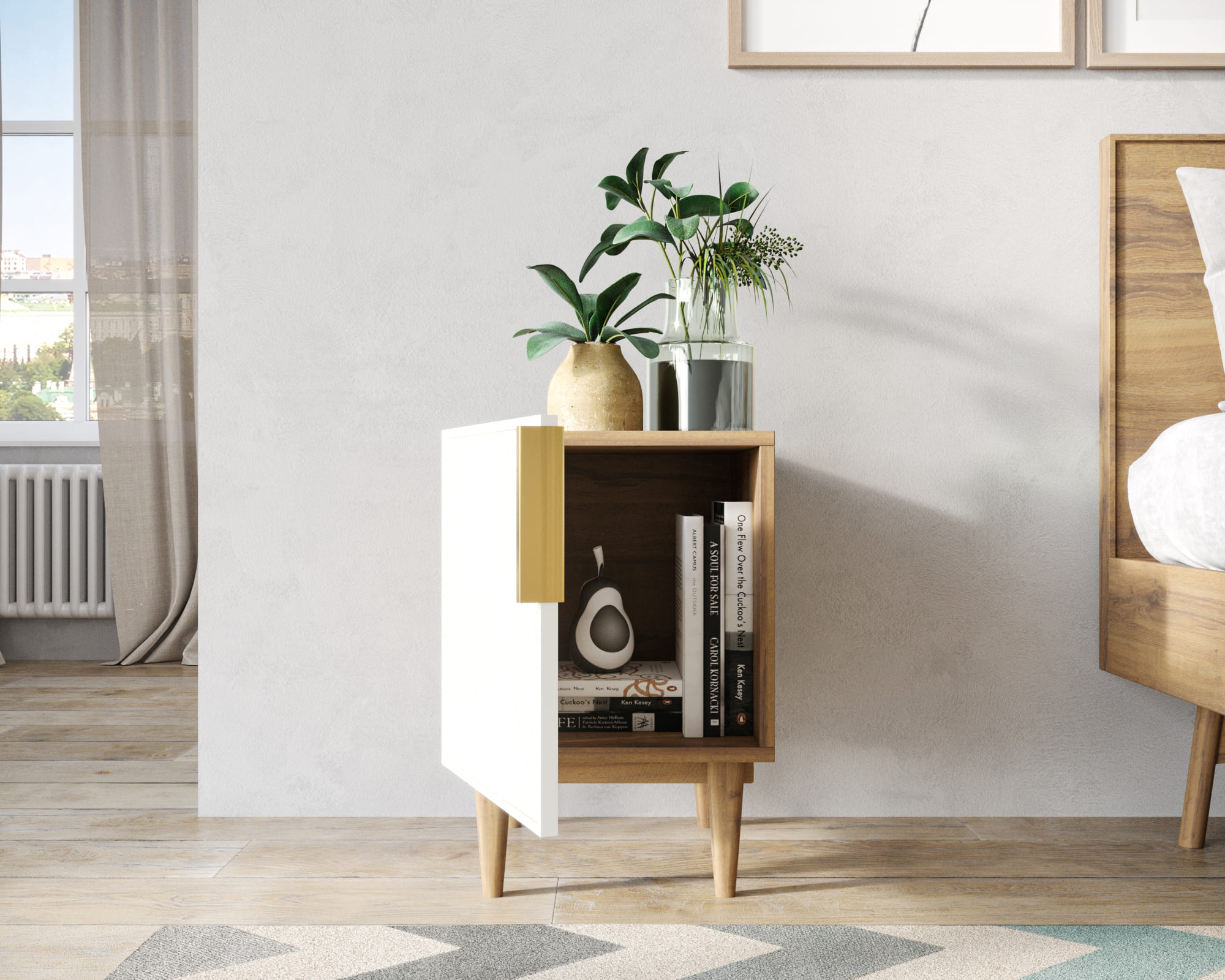 купить Тумбочка с дверкой "Line" LN08/GR1/beige