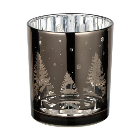 422516 Подсвечник рождественский LUKUT, стекло/коричневый/серебро, 88?100х88 мм в Санкт-Петербурге 422516 Подсвечник рождественский LUKUT, стекло/коричневый/серебро, 88?100х88 мм