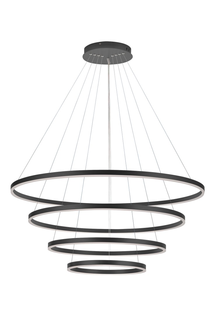 Люстра Orblaze 4 rings 1000 black в интерьере