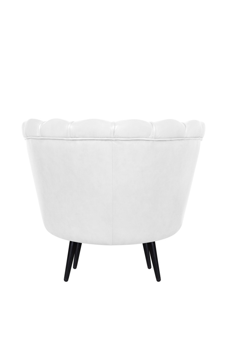 Низкое кресло ракушка Pearl White на черных ножках в интернет-магазине