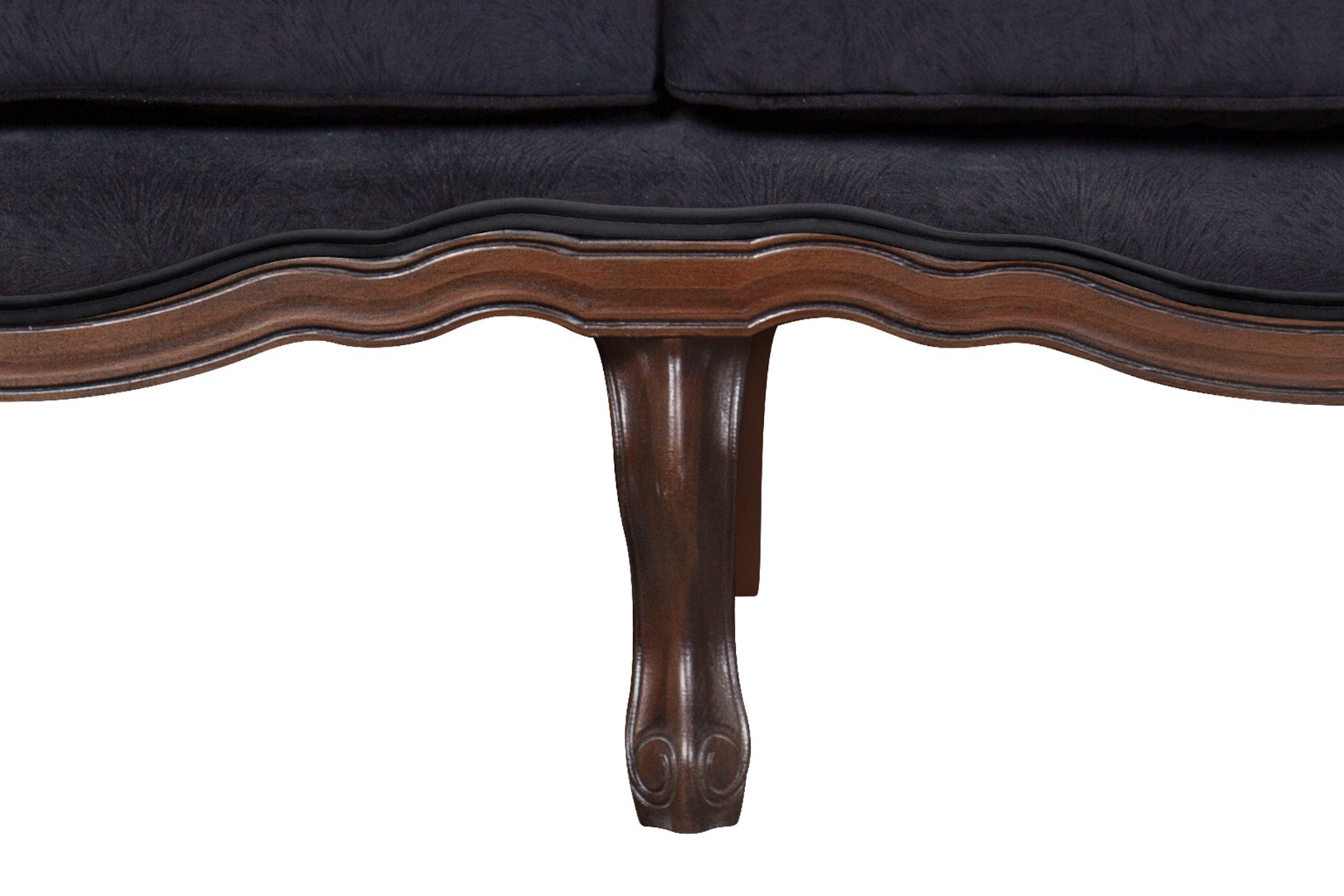 фото Прямой трехместный диван Brody черный в интерьере