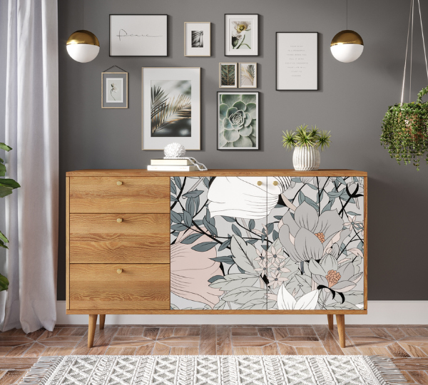 Комод "Berber" с двумя дверками и ящиками 50 принт арт BB05/Print_49