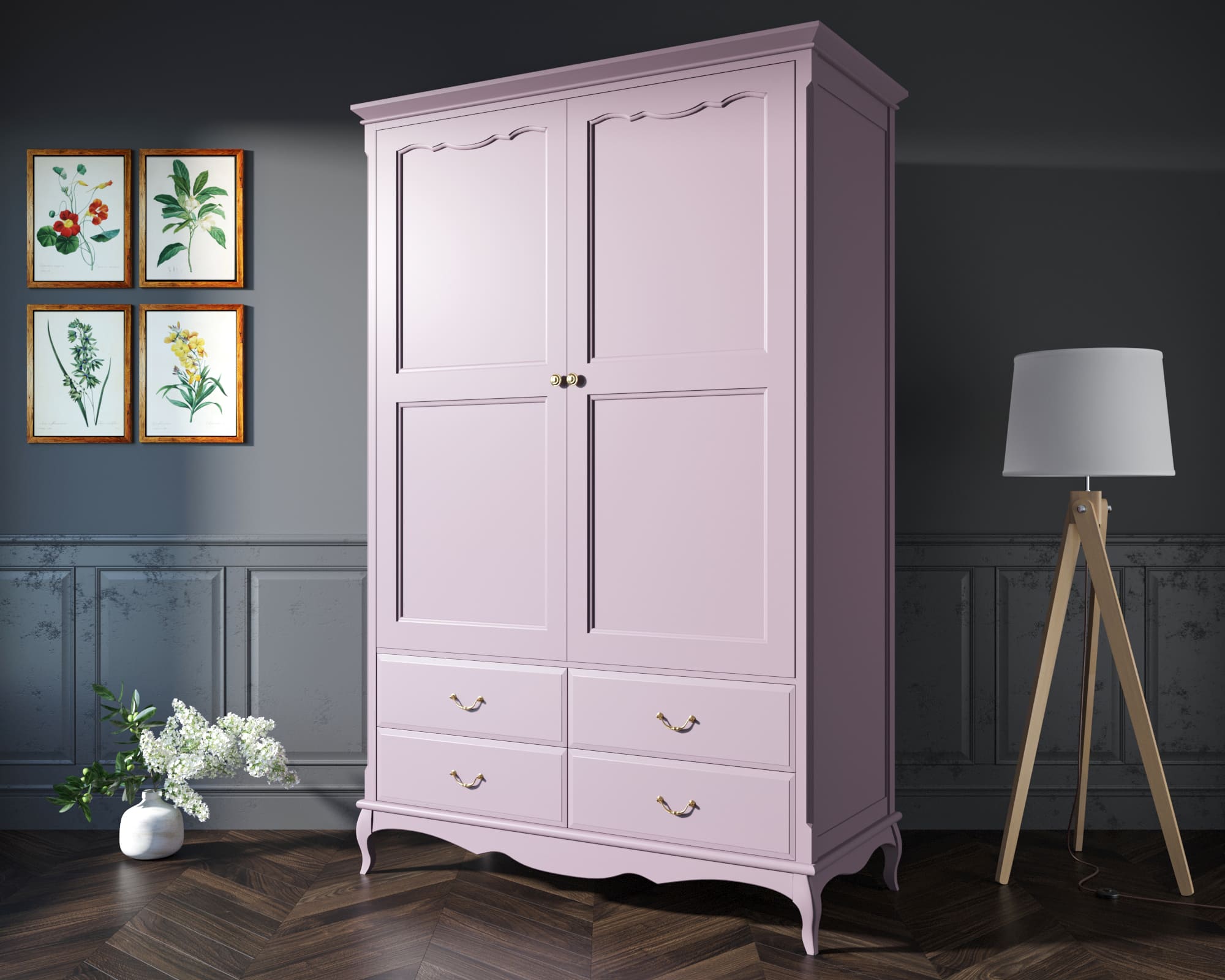 фото Шкаф "Leontina Lavanda" двустворчатый с ящиками арт ST9327KR2L