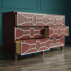 Бордовый комод "Emerald" 6 ящиков арт DSC348ETG/R