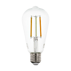 Светодиодная филаментная лампа CONNECT ST64, 6W (E27) L142, ?64, 2200-6500K, 806lm, прозрачный
