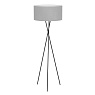 Торшер FONDACHELLI, 1x60W(E27), сталь, черный, текстиль, серый