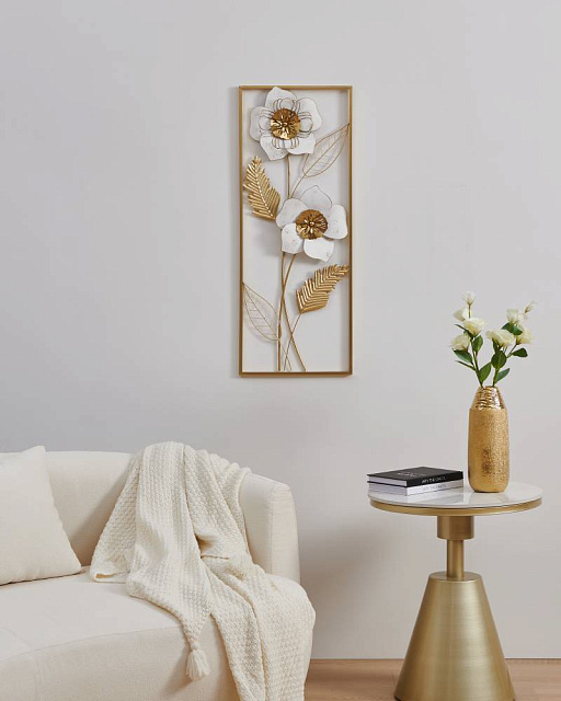 426036 Декоративное панно NUMAZU, L350, B30, H900, металл, золото, белый в Санкт-Петербурге 426036 Декоративное панно NUMAZU, L350, B30, H900, металл, золото, белый