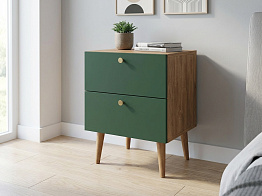 Тумбочка "Бербер (Berber)" с двумя ящиками арт BB03/Print_6000, разноцветная