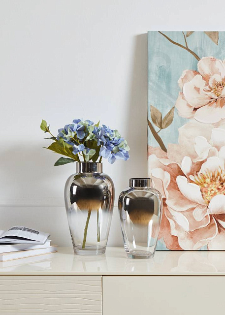 421359 Ваза декоративная KENYASI, H270, ?155, стекло, прозрачный, серебряный, зеркальный в Санкт-Петербурге 421359 Ваза декоративная KENYASI, H270, ?155, стекло, прозрачный, серебряный, зеркальный