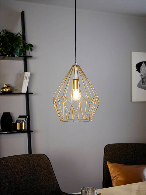 49933 Подвес CARLTON 1, 1x60W (E27), ?310, H1100, сталь, золотой в Санкт-Петербурге 49933 Подвес CARLTON 1, 1x60W (E27), ?310, H1100, сталь, золотой