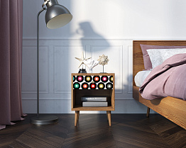 Тумбочка "Berber" с открытой полкой 37 принт арт BB33/Print_37, разноцветная