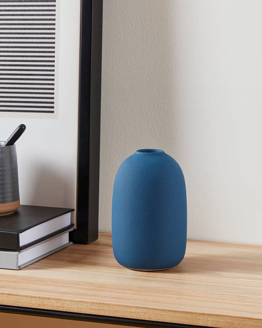 421259 Ваза декоративная ANJABE, H145, ?95, керамика, синий в Санкт-Петербурге 421259 Ваза декоративная ANJABE, H145, ?95, керамика, синий