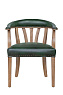 Мягкий стул с подлокотниками Tanner Green Leather