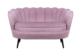 Дизайнерский двухместный диван Pearl Double Pink на черных ножках