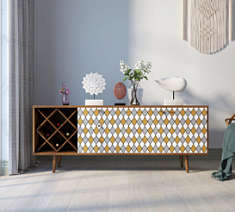 Комод "Berber" удлиненный с бутылочницей 22 принт арт BB15/Print_22