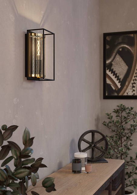 43789 Бра (настенный светильник) NOHALES, 1X40W (E27), H320, сталь, черный, латунь в Санкт-Петербурге 43789 Бра (настенный светильник) NOHALES, 1X40W (E27), H320, сталь, черный, латунь