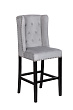 Дизайнерский барный стул Skipton Grey Velvet №1
