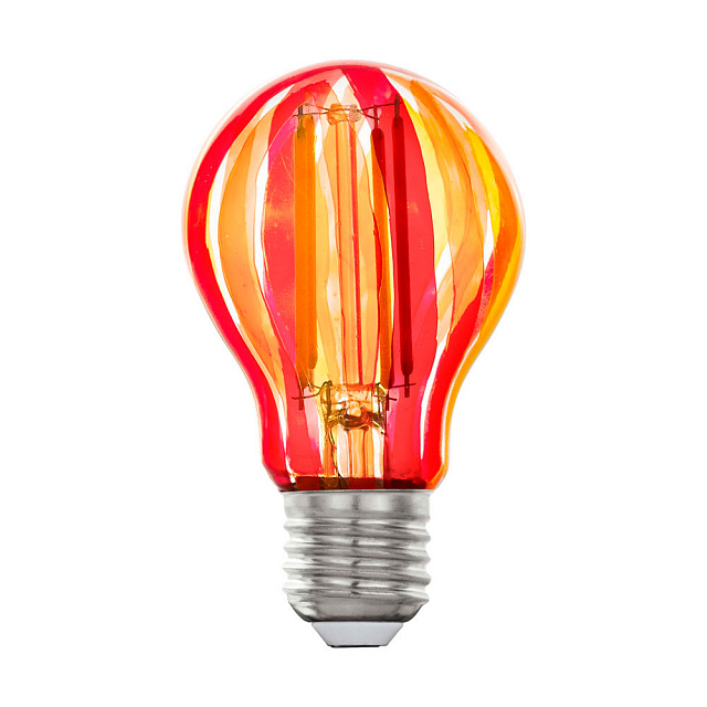 Лампа светодиодная A60, 1x6,5W(E27), 2700K, 500lm, красн, оранж