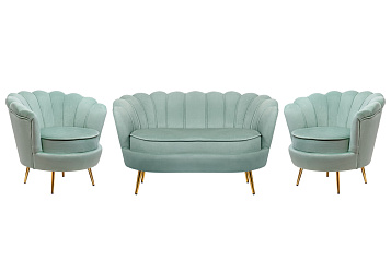 Комплект кресел и дивана ракушка Pearl Double Green