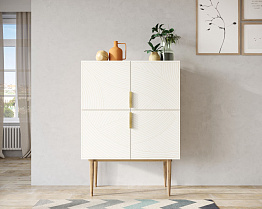 Малый комод с четырьмя дверками на высоких ножках "Line" LN13/GR1/beige