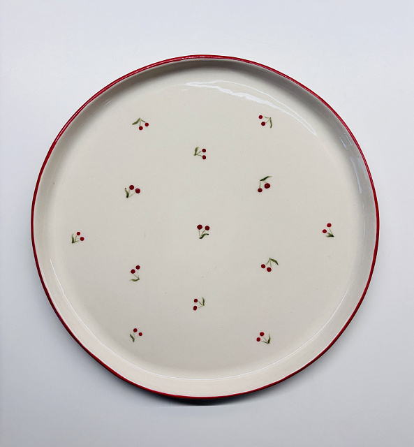 Тарелка "Вишневая" диаметр 19см в Санкт-Петербурге Тарелка "Вишневая" диаметр 19см